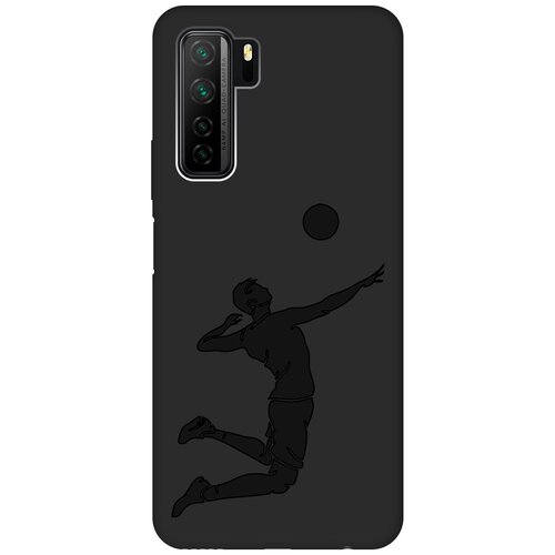 Матовый чехол Volleyball для Huawei Nova 7 SE / Honor 30S / Хонор 30 эс с эффектом блика черный матовый soft touch силиконовый чехол на huawei nova 7 se honor 30s хонор 30 эс с 3d принтом avo love черный матовый