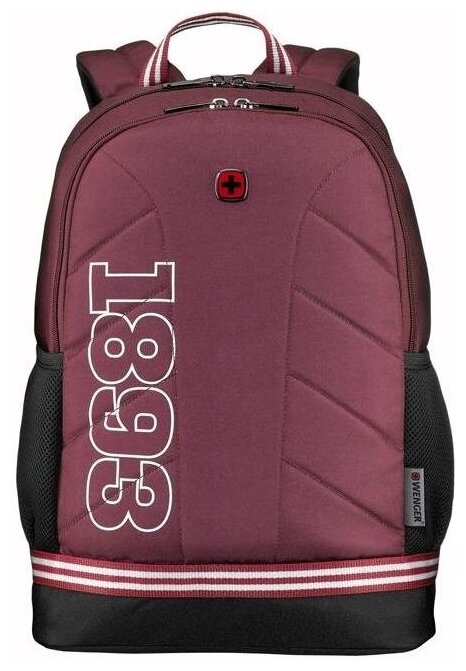 Городской рюкзак WENGER Collegiate Quadma 16", красный, 100% полиэстер, 33х17х43 см, 22 л