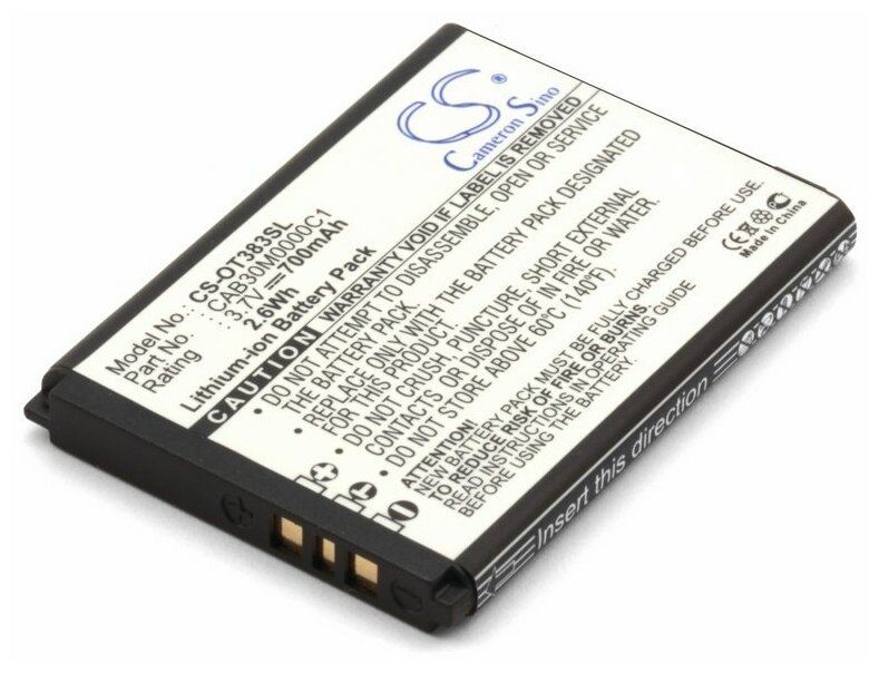 Аккумулятор для Alcatel CAB2170000C1, CAB30M0000C1 (700mAh)