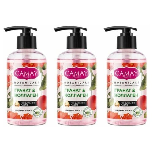 Camay BOTANICALS жидкое мыло Цветы граната 280 мл, 3 шт жидкое мыло camay botanicals цветы граната без парабенов 280 мл