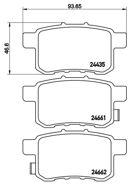 Дисковые тормозные колодки задние brembo P28072 для Acura TSX Honda Accord BYD F6 Great Wall Safe (4 шт.)