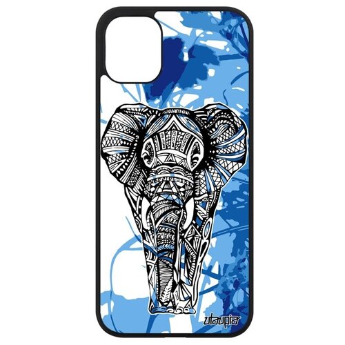 фото Защитный чехол на телефон // iphone 11 // "слон" африканский стиль, utaupia, голубой