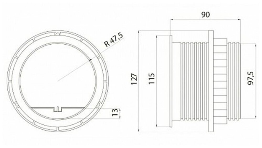 Удлинитель круглый врезной 1 розетка CHARGER AE-BPW1S2UCH-80 (Schuko), 2xUSB, 5V, 2A, провод 1,5м, серый GTV - фото №2