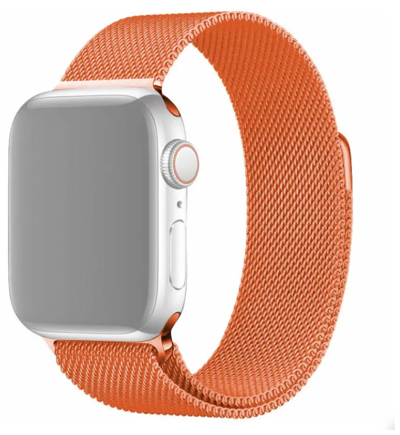 Ремешок для смарт часов KUPLACE / Ремешок для Apple Watch / Миланская петля / Ремешок для Эппл Вотч / Ремешок для Smart Watch, 38-40 мм, оранжевый