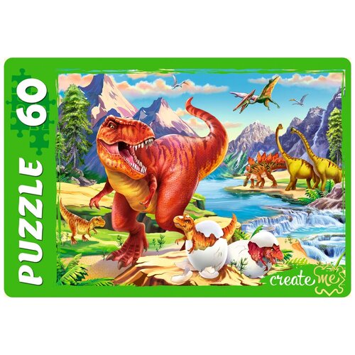 Пазл Рыжий кот «Мир динозавров №24» (60 элементов) пазл рыжий кот 3 в 1 мир динозавров 49 элементов п 2476