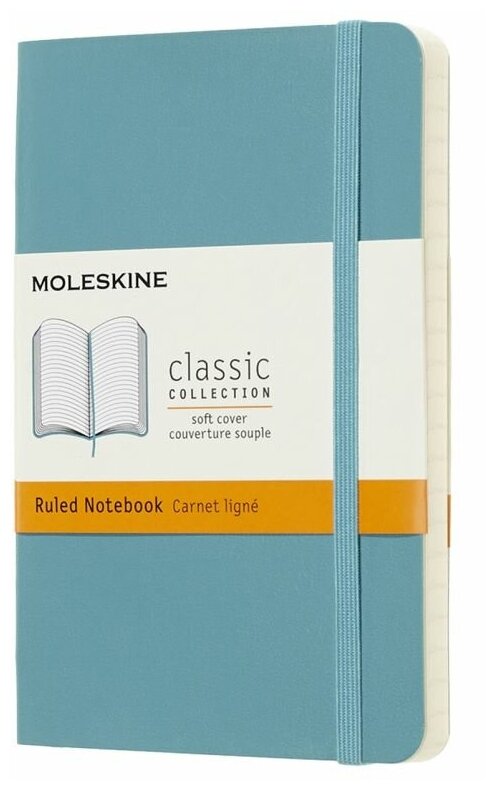 Блокнот Moleskine CLASSIC SOFT QP611B35 Pocket 90x140мм 192стр. линейка мягкая обложка голубой