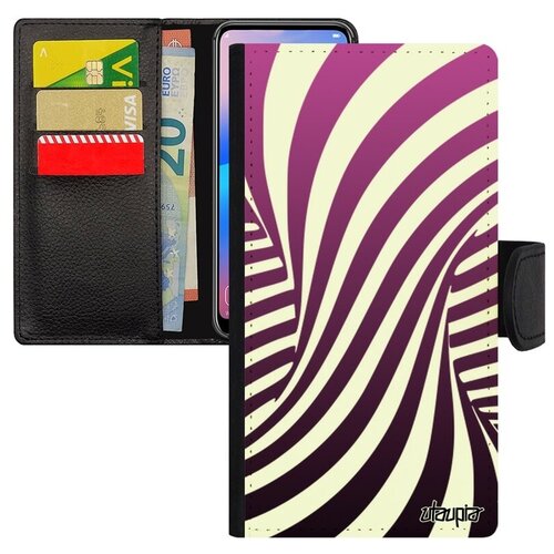 фото Модный чехол-книжка на телефон // xiaomi mi 8 // "иллюзия торнадо" кружение мираж, utaupia, розовый