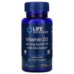 Life Extension Vitamin D3 with Sea-Iodine (витамин D3 с йодом) 125 мкг 5000 МЕ 60 капсул - изображение
