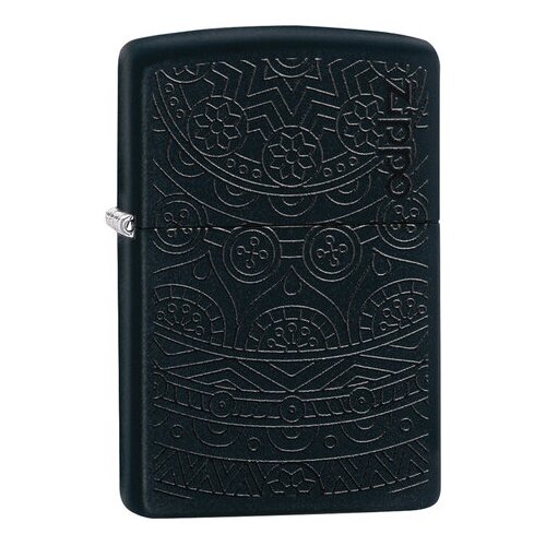 Зажигалка Zippo Tone on Tone Design с покрытием Black Matte, латунь/сталь, чёрная, 36x12x56 мм