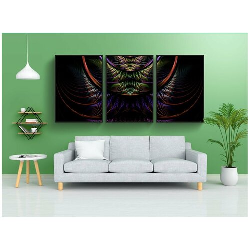 фото Набор модулных постеров для интерьера "фрактал, красочный, шаблон" 60x90 см. в тубусе, без рамки lotsprints