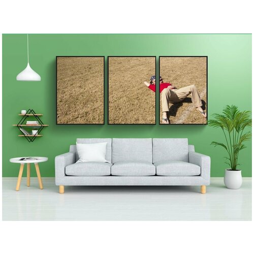 фото Набор модулных постеров для интерьера "человек, спящий человек, вздремнуть" 60x90 см. в тубусе, без рамки lotsprints