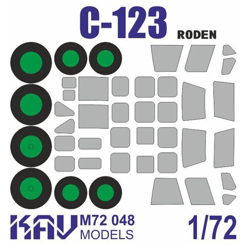 KAV models Окрасочная маска на C-123 Provider (Roden), 1/72 14391kv окрасочная маска c 124 globemaster маски на диски и колеса и окна грузовой кабины для моделей фирмы roden