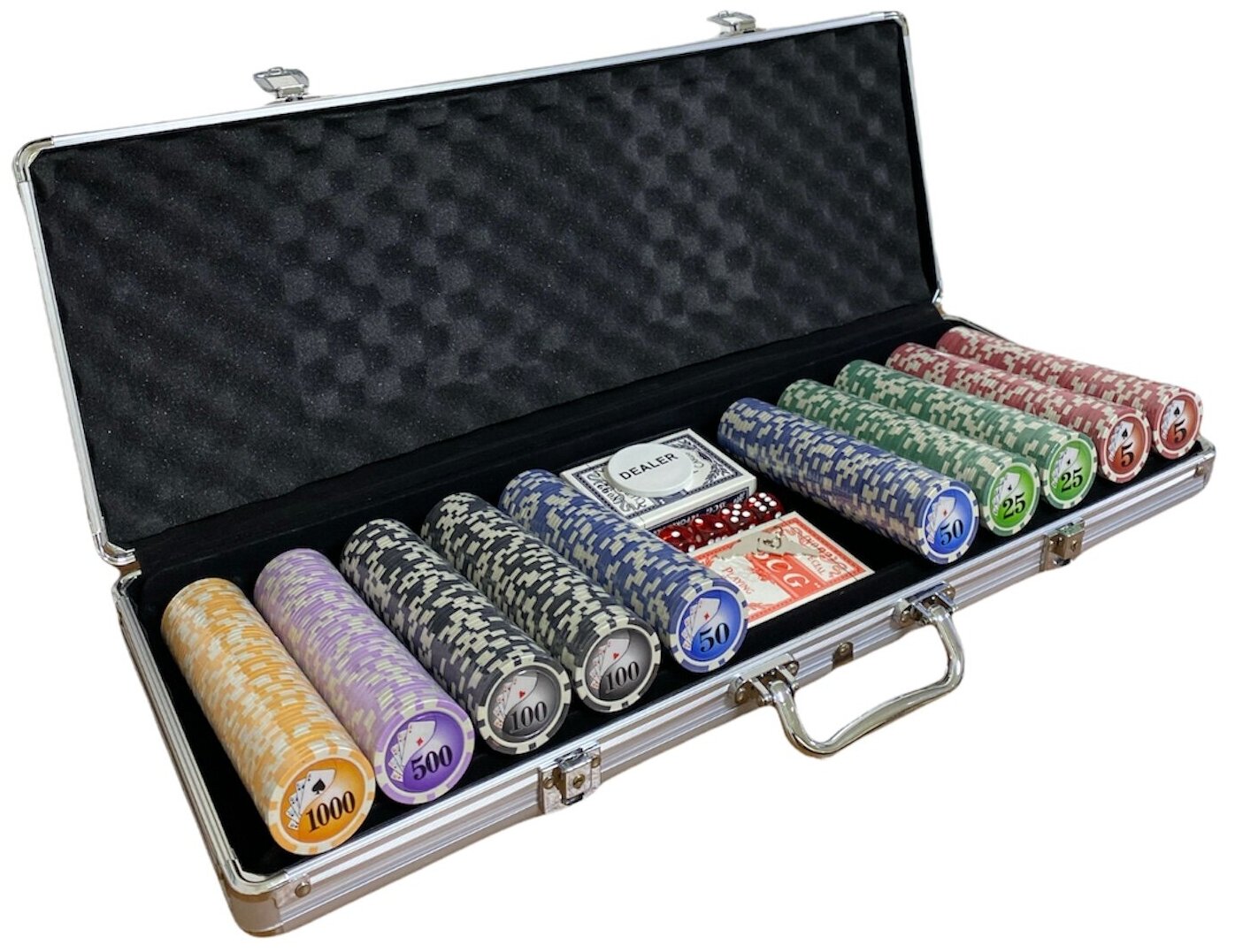 Покерный набор Royal Flash матовый, 500 фишек 11,5 г с номиналом + сукно в подарок