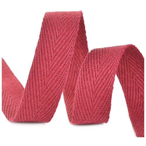 Лента киперная хлопок шир.15 мм цв. бордовый упак.50 м