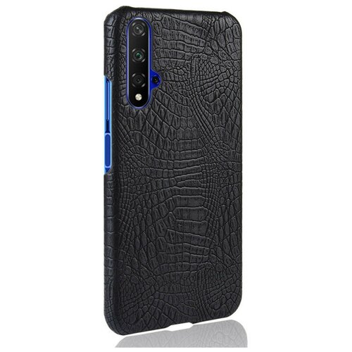 фото Чехол панель бампер mypads для huawei nova 5t элегантный тонкий на пластиковой основе с дизайном под кожу крокодила черный
