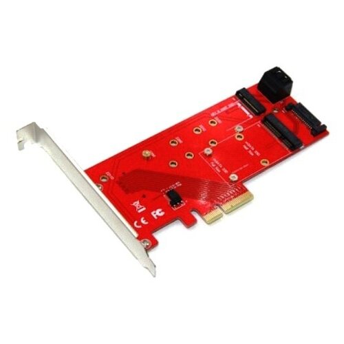 PCI-Express переходник Orient C297E 4x PCI-E 3.0 NGFF M.2 M-key PCI-E SSD + SATA-NGFF (M.2) B-key SSD + SATA-mSATA SSD orient c292s переходник ssd ngff m 2 sata для подключения sata диска к разъему ngff 30292