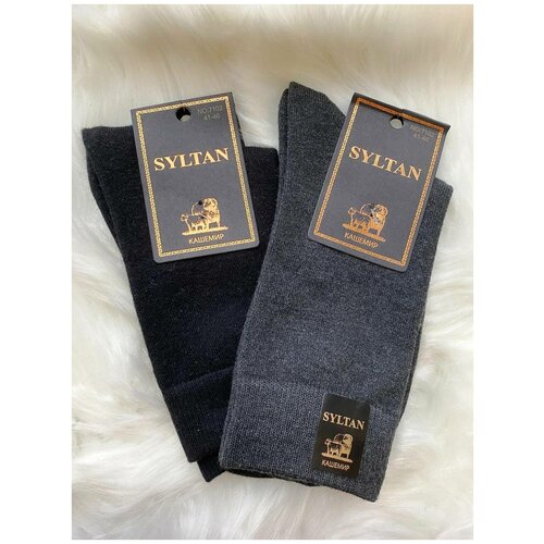 фото Мужские носки syltan, 2 пары, классические, на новый год, утепленные, размер 41-46, черный