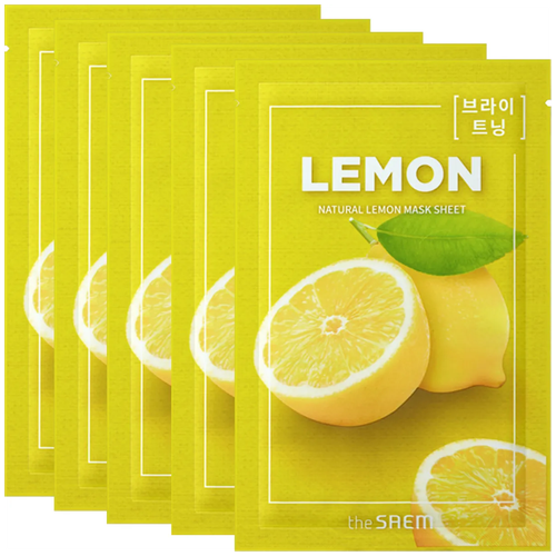 Маска для лица тканевая с экстрактом лимона The Saem Natural Lemon Mask Sheet, 21 мл - 5 шт