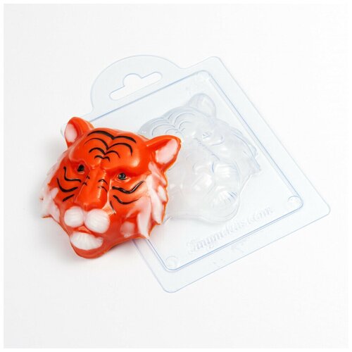 Барельеф Тигр форма из толстого ПВХ для шоколада