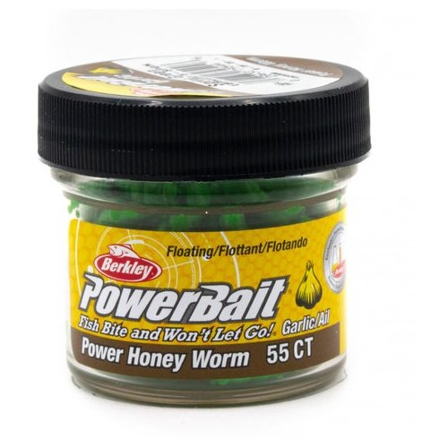 Форелевая приманка опарыш крупный Berkley чесночный POWER HONEY WORM 2.5CM GAR Spring Green