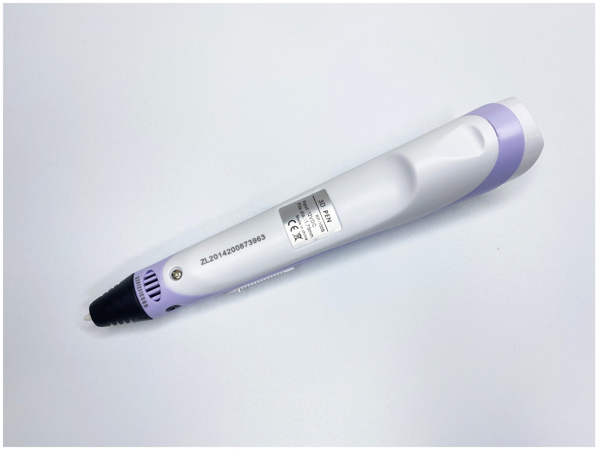 3D ручка MyRiwell RP100B + 220 м пластика (20 цветов светящийся прозрачный) + книжка с трафаретами (40 ук) + термоковрик + подставка