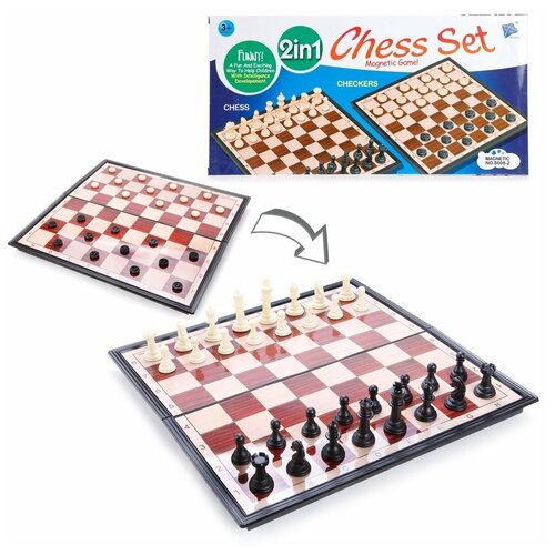 фото 2в1 магнитные шашки, шахматы, поле 39*39 см, настольная игра shantou gepai 8008-2