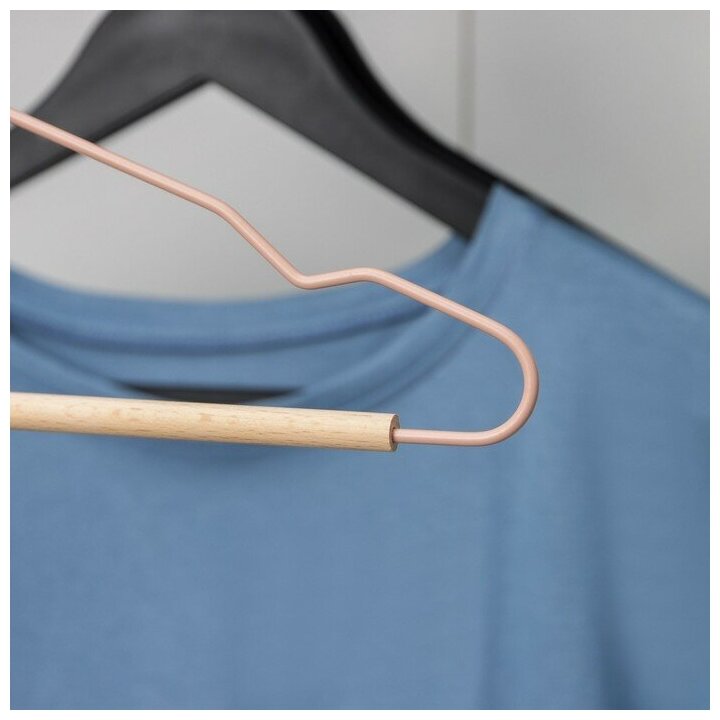Вешалка для одежды SAVANNA Wood, 41,5×22,5×1 см, цвет розовый - фотография № 7