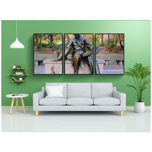 фото Набор модулных постеров для интерьера "ганс христиан андерсен, скульптура, центральный парк" 60x90 см. в тубусе, без рамки lotsprints