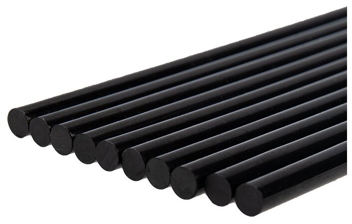 Набор черных экологичных клеевых стержней (200 мм - 7 мм), в упаковке 10 шт