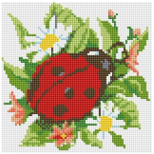 фото Божья коровка набор для выкладывания стразами 20х20 белоснежка 450-st-ps