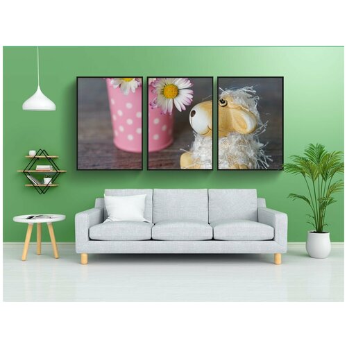 фото Набор модулных постеров для интерьера "украшение, маргаритка, весна" 60x90 см. в тубусе, без рамки lotsprints