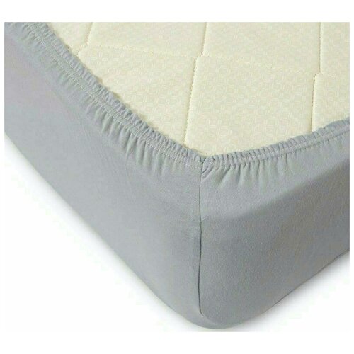 Простыня на резинке 160х200 серая 1398₽