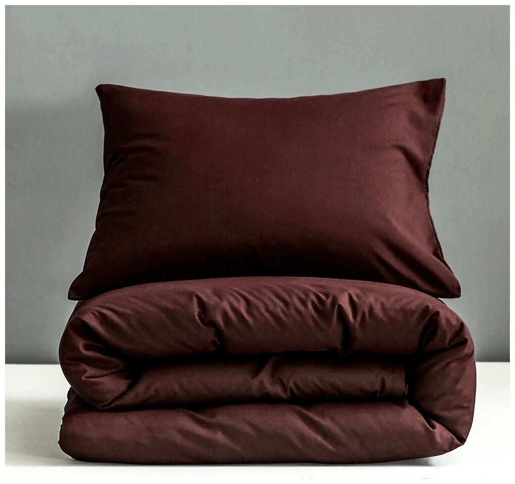 Комплект постельного белья Grazia-Textile 1,5 спальный коричневый, Сатин, наволочки 50x70 2 шт. - фотография № 5
