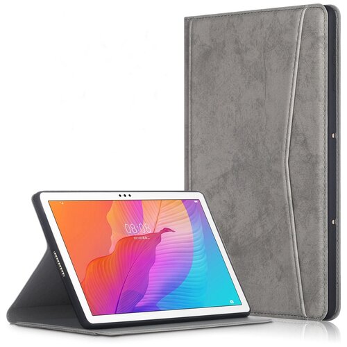 фото Премиальный чехол mypads для huawei matepad t 10s lte / wifi (2020) / huawei matepad t 10 lte /wifi (2020) из качественной импортной кожи серый