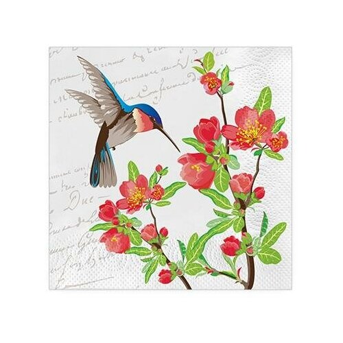 Салфетки бумажные Batist Райские птицы Колибри трёхслойные 33х33 см 20 штук 557₽