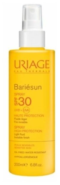 Спрей Uriage Bariesun Bariesun Spray SPF 30, Солнцезащитный спрей SPF 30 для чувствительной кожи лица и тела, 200 мл