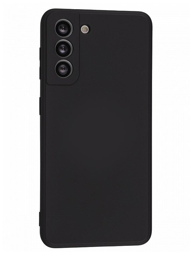 Чехол силиконовый для Samsung Galaxy S21 good quality с защитой камеры черный