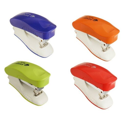 Степлер №24/6 и 26/6 15 листов Kangaro mini Trendy 45М встроенный антистеплер, 50 скоб, микс