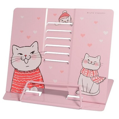 фото Подставка для книг металлическая "вязаное счастье. котики", с регулируемым наклоном brunovisconti