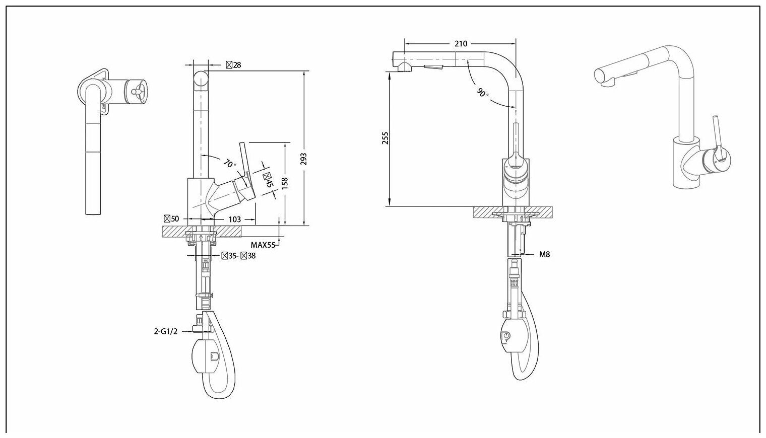 Смеситель для кухни Bravat Affability F7172217CP-3 - фотография № 2