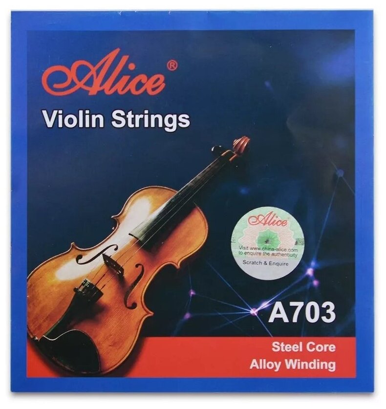 A703 Комплект струн для скрипки, никель Alice