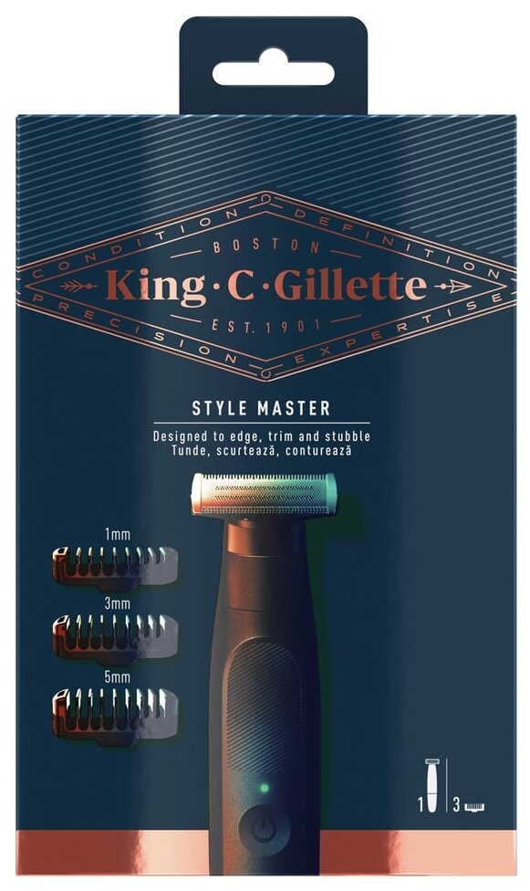 Триммер King C. Gillette Style Master беспроводной для щетины для точного стайлинга с 4D-лезвием Утконос - фото №4