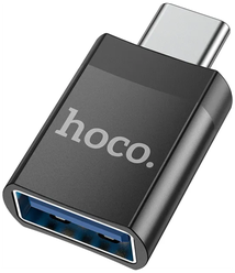 Адаптер-переходник Hoco UA17 Type-C - USB 3.0 черный, поддержка OTG функции и передачи данных, зарядка 2A / 4A.