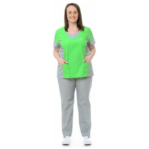 фото Костюм медицинский женский "олеся" 104.1.5/2 (58/зеленый/серый/тиси люкс) medicalwear