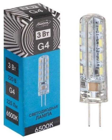 фото Лампа светодиодная Luazon Lighting, G4, 2 Вт, 220 В, 6500 K, 160 Лм