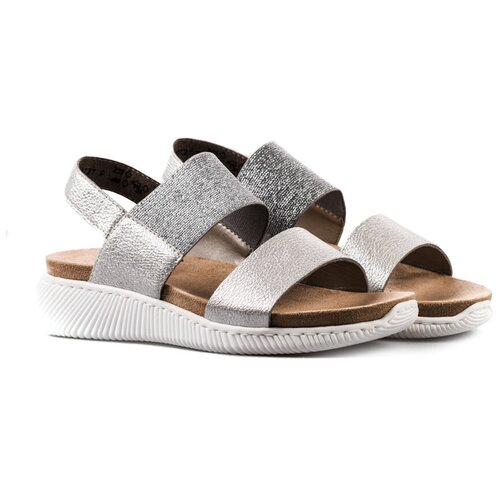 фото Женские босоножки rieker 68472/80 , 38 размер, серебрянные