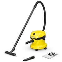 Хозяйственный пылесос KARCHER WD 2 Plus V-12/4/18, 1000 Вт, черный/желтый