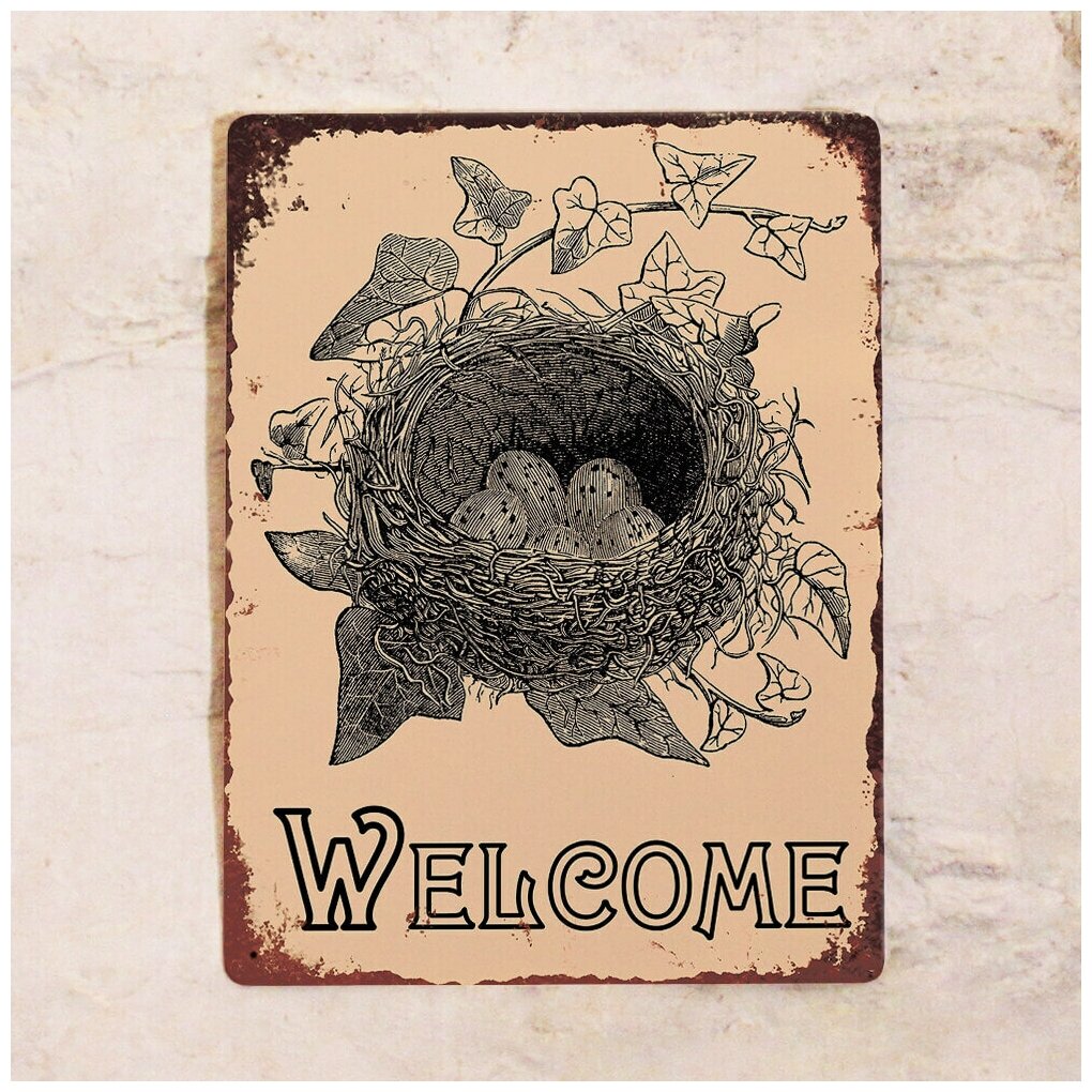 Жестяная табличка Гнездышко  металл  30Х40 см