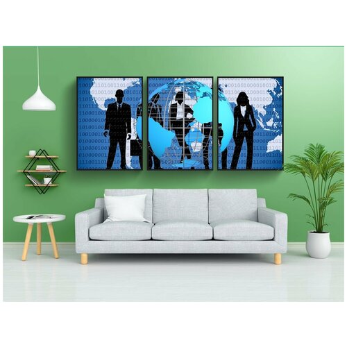 фото Набор модулных постеров для интерьера "глобализация, экономика, бизнес" 60x90 см. в тубусе, без рамки lotsprints