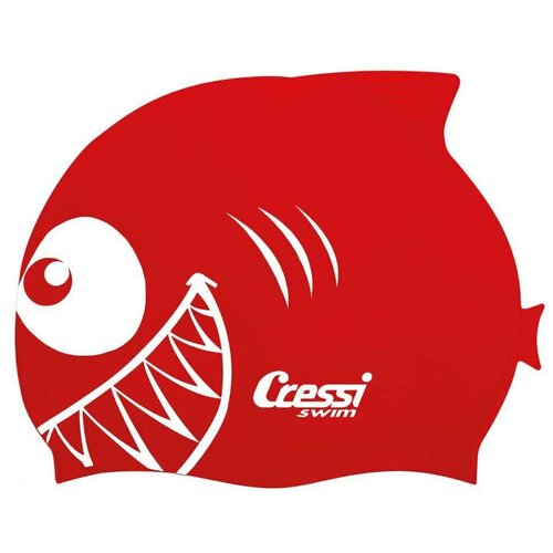 фото Шапочка для плавания cressi silicone kids cap shark, детская, красная